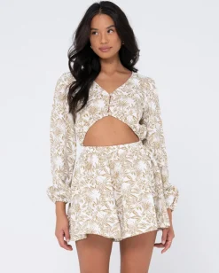 Fashion Salvador Long Sleeve Playsuit Womens Mini Dresses