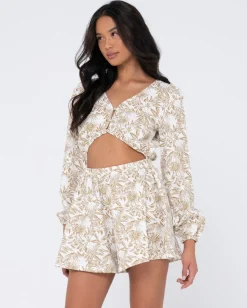 Fashion Salvador Long Sleeve Playsuit Womens Mini Dresses
