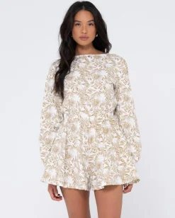 Fashion Salvador Long Sleeve Playsuit Womens Mini Dresses