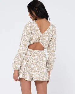 Sale Salvador Long Sleeve Playsuit Womens Overalls And Playsuits