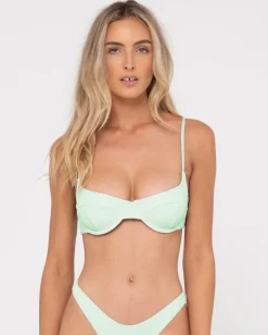 Hot Sandalwood Textured Balconette Bikini Top Womens Bikini Tops