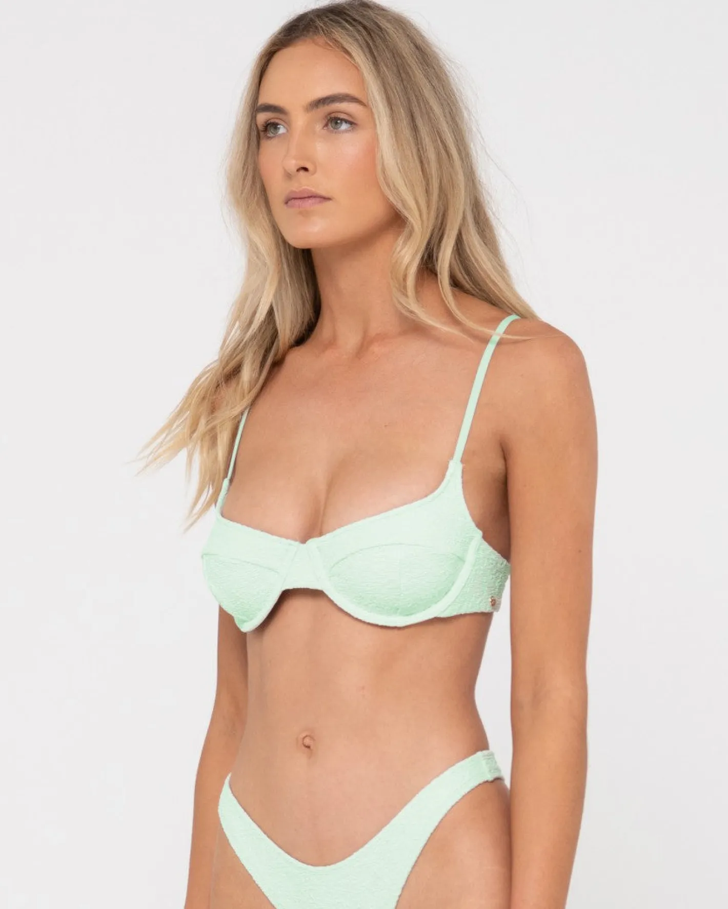 Hot Sandalwood Textured Balconette Bikini Top Womens Bikini Tops