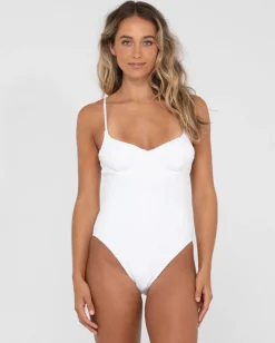 Clearance Sandalwood Textured Balconette One Piece Womens One Piece