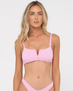 Hot Sandalwood Textured Bralette Bikini Top Womens Bikini Tops