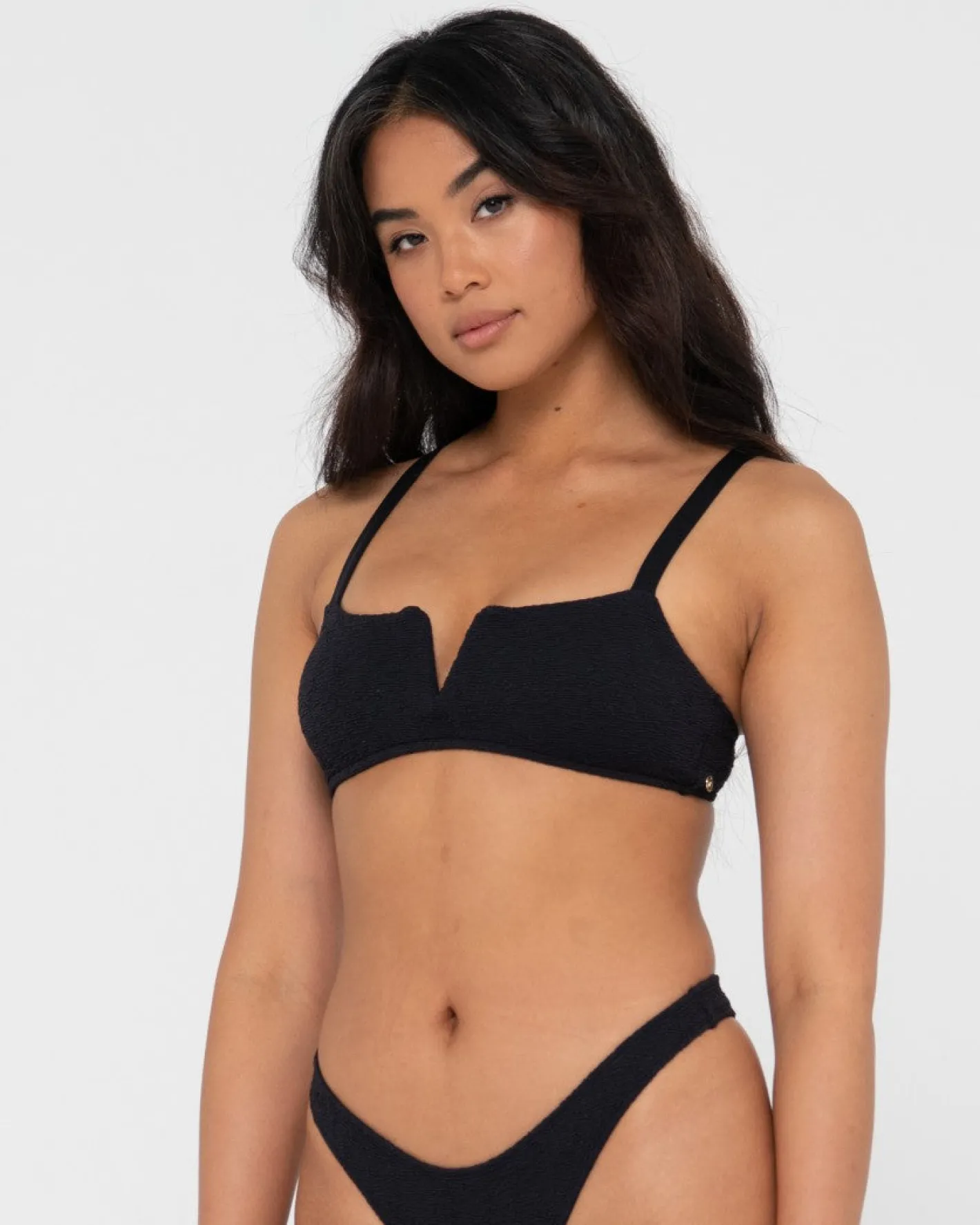 Cheap Sandalwood Textured Bralette Bikini Top Womens Bikini Tops