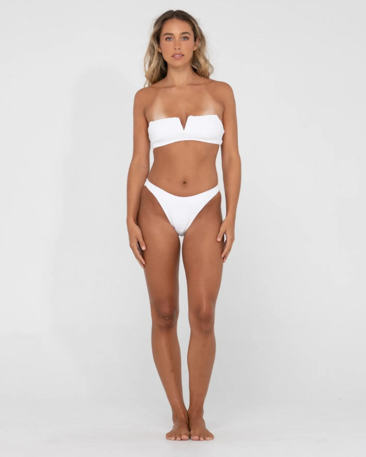 Cheap Sandalwood Textured Bralette Bikini Top Womens Bikini Tops