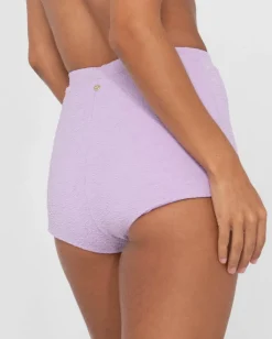 Store Sandalwood Textured High Waisted Surf Short Womens Bikini Bottoms