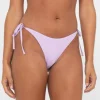 Fashion Sandalwood Textured Midi Side Ties Bikini Bottom Womens Bikinis