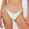 Clearance Sandalwood Textured Midi Side Ties Bikini Bottom Womens Bikini Bottoms