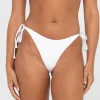 Cheap Sandalwood Textured Midi Side Ties Bikini Bottom Womens Bikinis