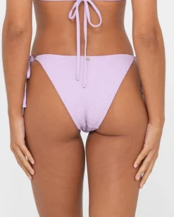Store Sandalwood Textured Midi Side Ties Bikini Bottom Womens Bikini Bottoms