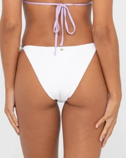Best Sale Sandalwood Textured Midi Side Ties Bikini Bottom Womens Bikini Bottoms