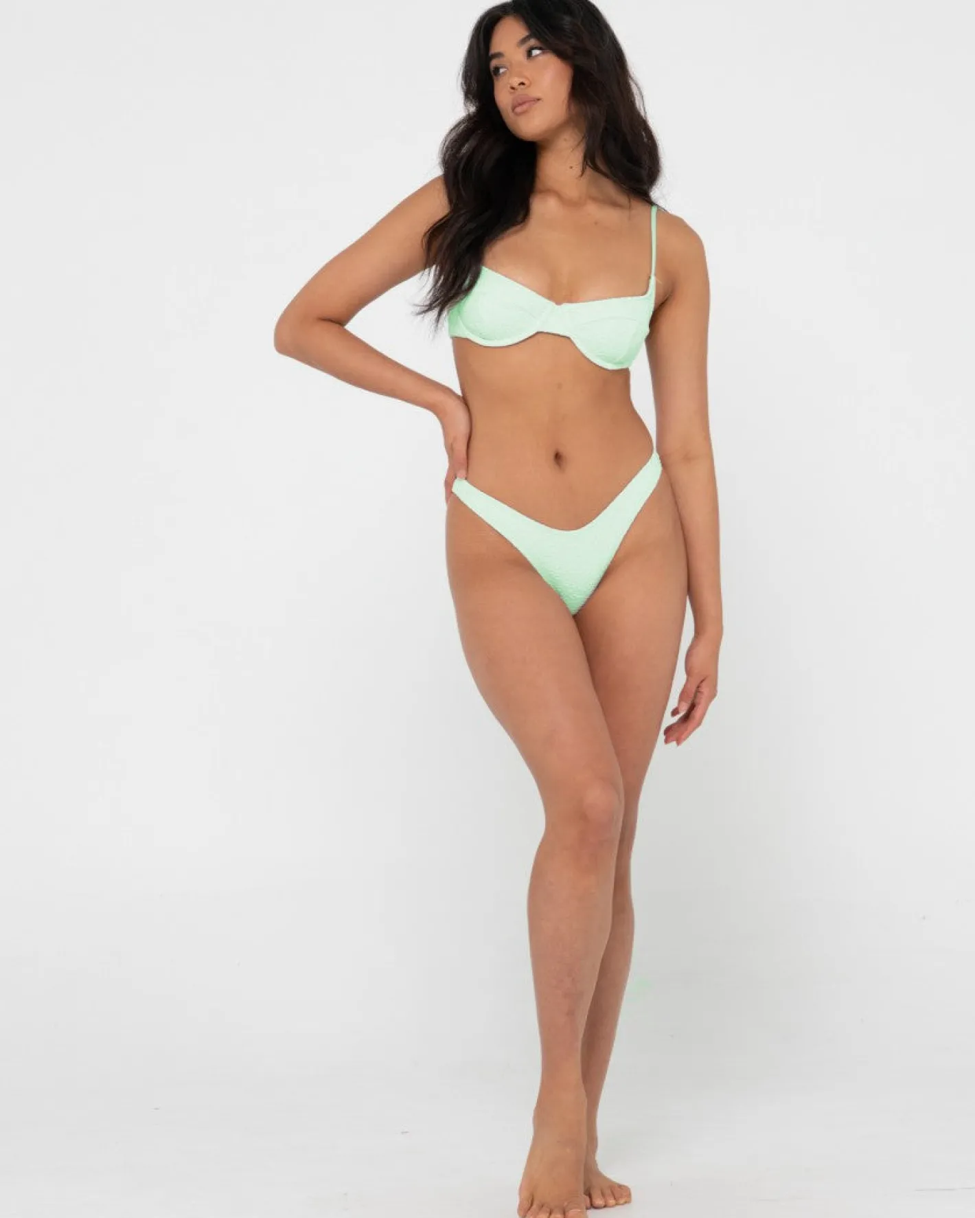 Online Sandalwood Textured Midi Bikini Bottom Womens Bikini Bottoms