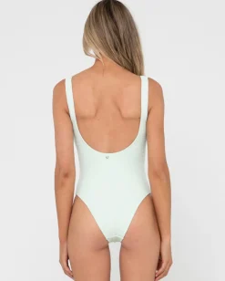 Store Sandalwood Textured Retro One Piece Womens One Piece