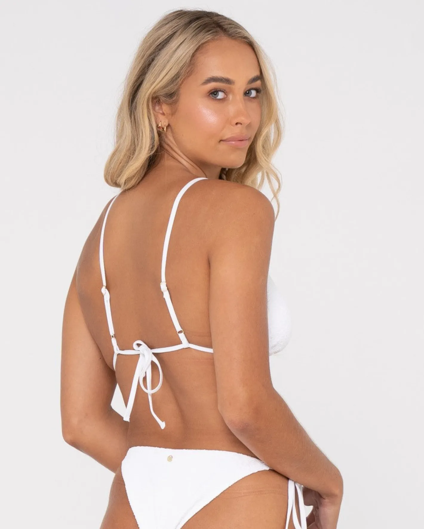 Shop Sandalwood Textured Slick Triangle Bikini Top Womens Bikini Tops