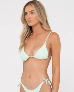 Shop Sandalwood Textured Slick Triangle Bikini Top Womens Bikini Tops