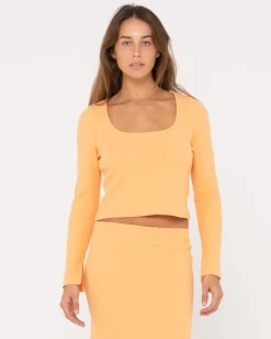 Flash Sale Scarlett Ribbed Long Sleeve Top Womens Fashion Tops
