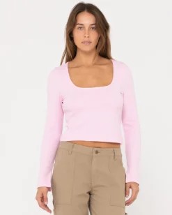 Outlet Scarlett Ribbed Long Sleeve Top Womens Fashion Tops