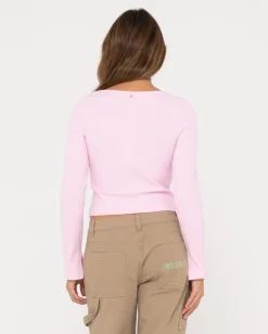 Outlet Scarlett Ribbed Long Sleeve Top Womens Fashion Tops