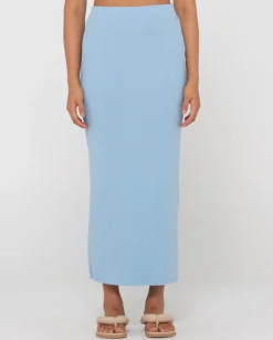 Clearance Scarlett Ribbed Mid Rise Maxi Tube Skirt Womens Skirts