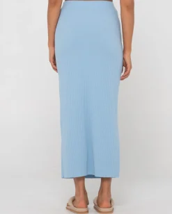 Clearance Scarlett Ribbed Mid Rise Maxi Tube Skirt Womens Skirts