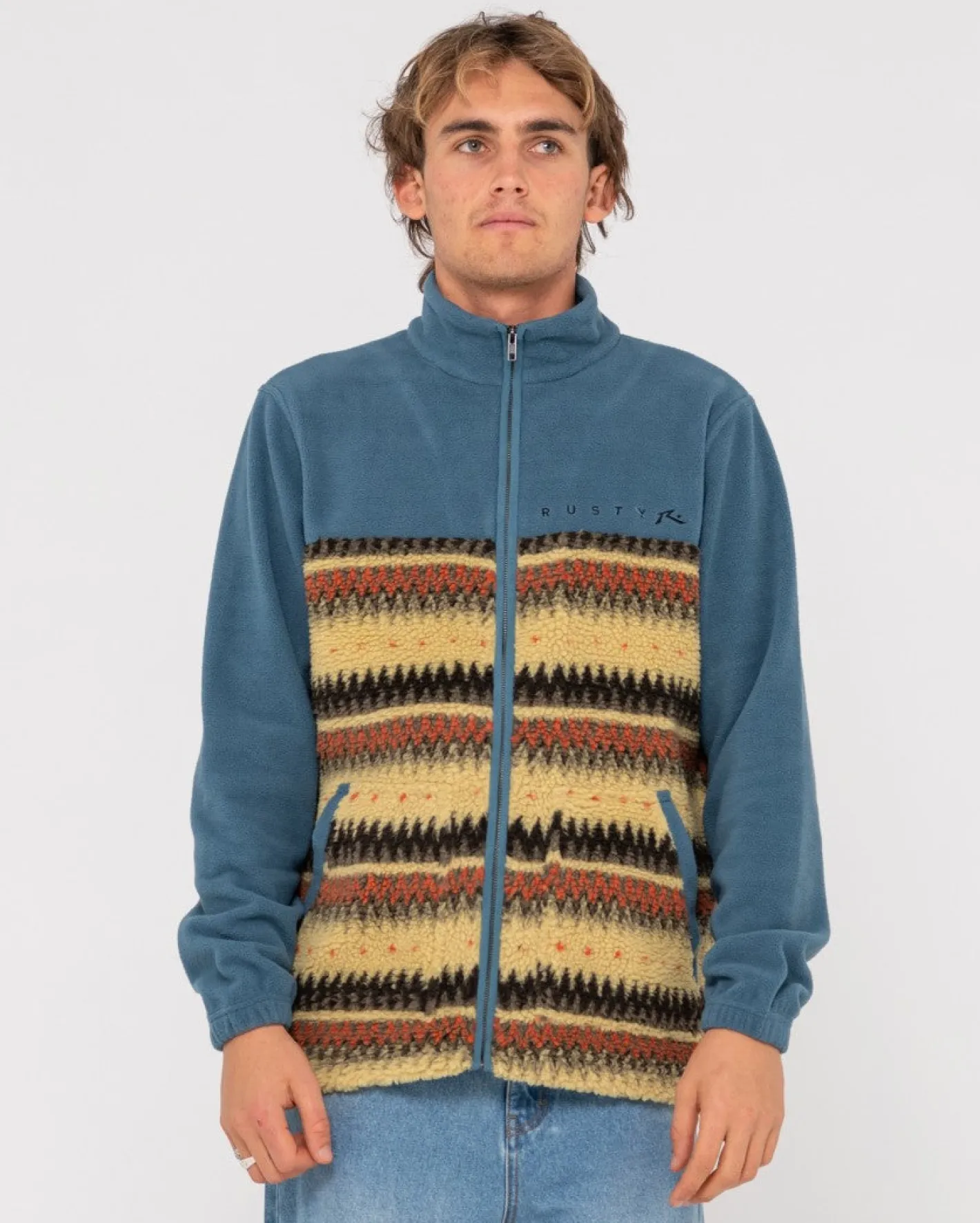 Shop Shag Paneled Full Zip Fleece Mens Hoodies & Fleece