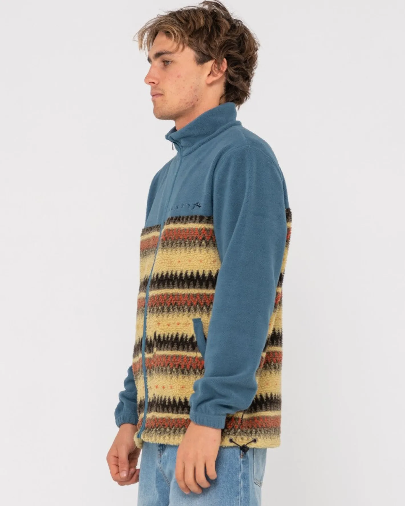 Shop Shag Paneled Full Zip Fleece Mens Hoodies & Fleece