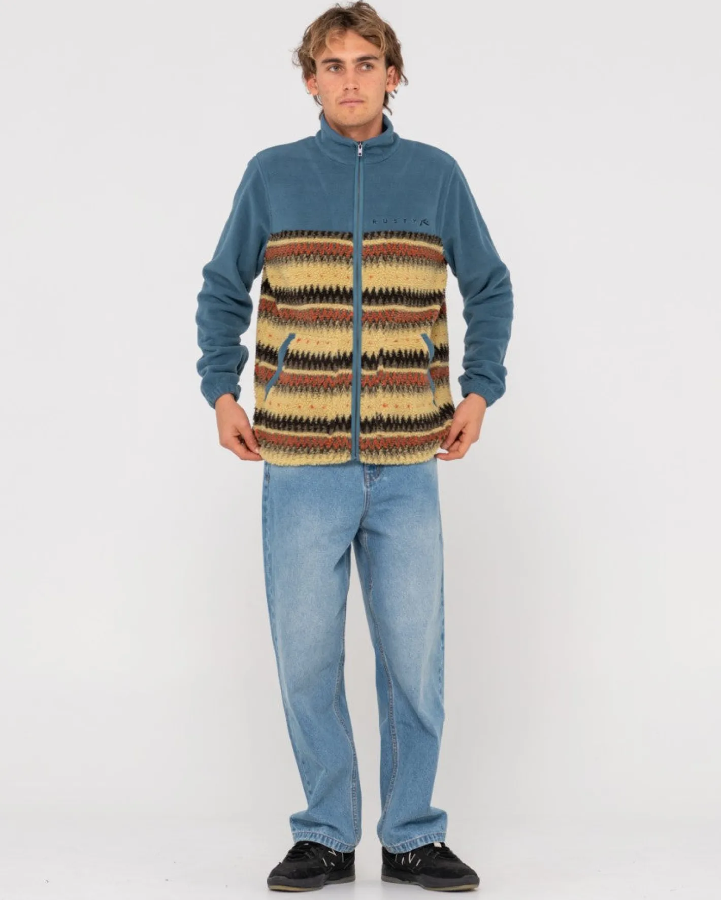 Shop Shag Paneled Full Zip Fleece Mens Hoodies & Fleece