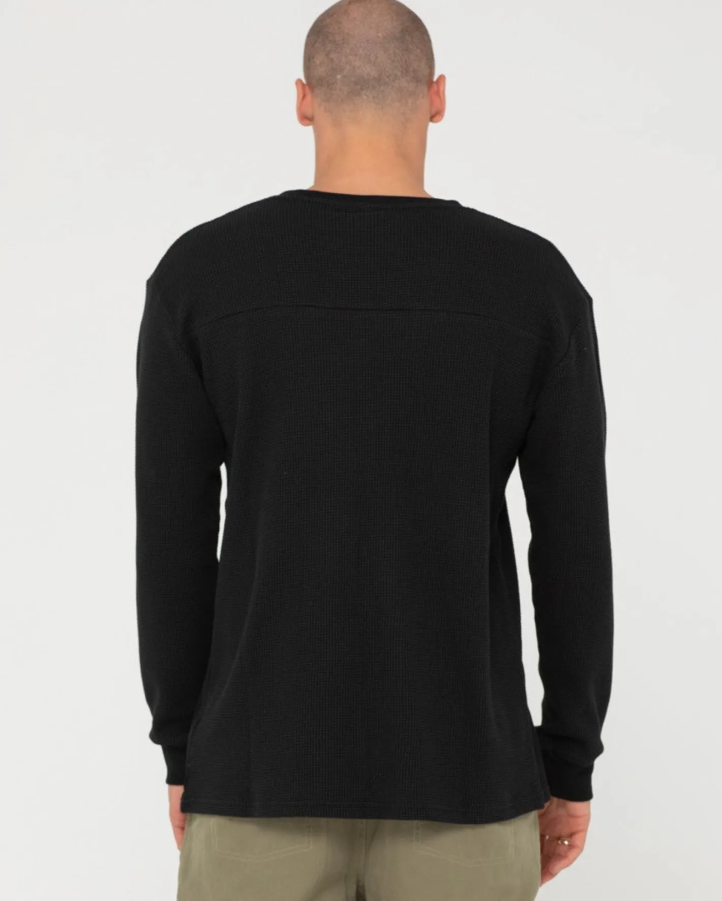 Clearance Short Cut Waffle Long Sleeve Tee Mens Tees