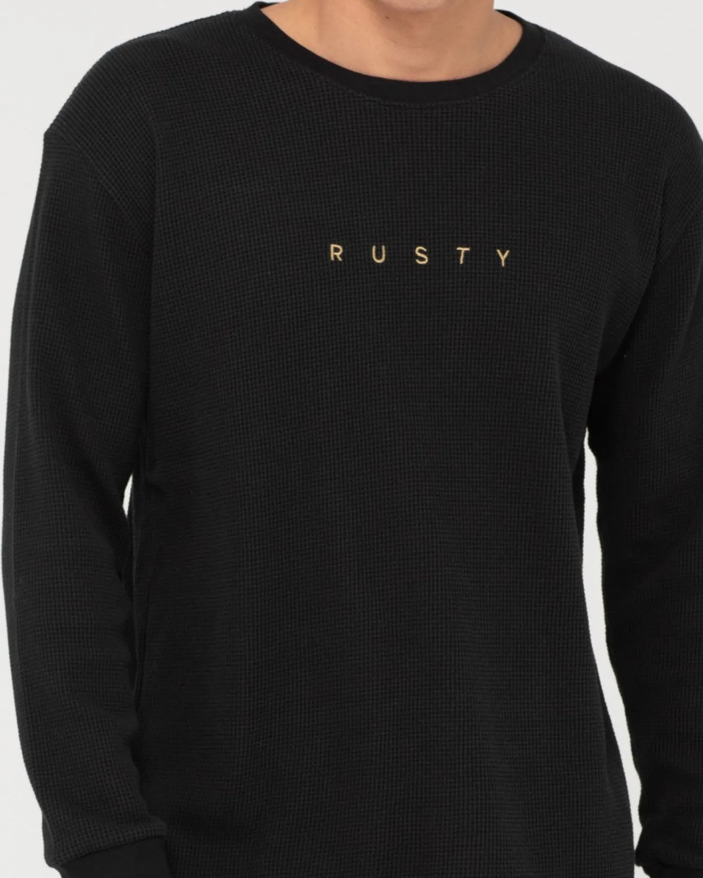 Clearance Short Cut Waffle Long Sleeve Tee Mens Tees