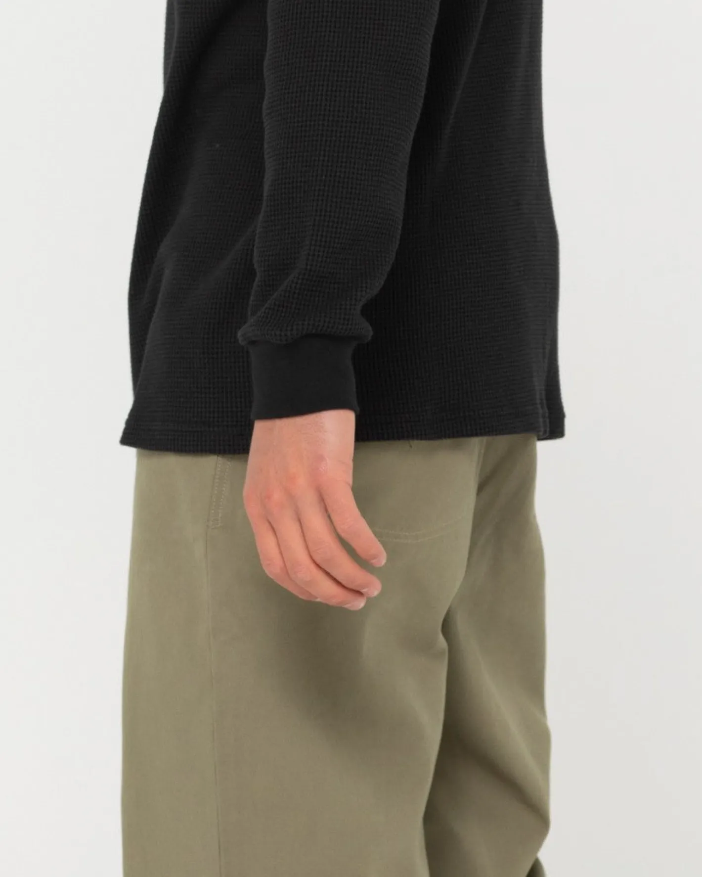 Clearance Short Cut Waffle Long Sleeve Tee Mens Tees