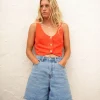 Sale Sicily Button Down Vest Top Womens Fashion Tops