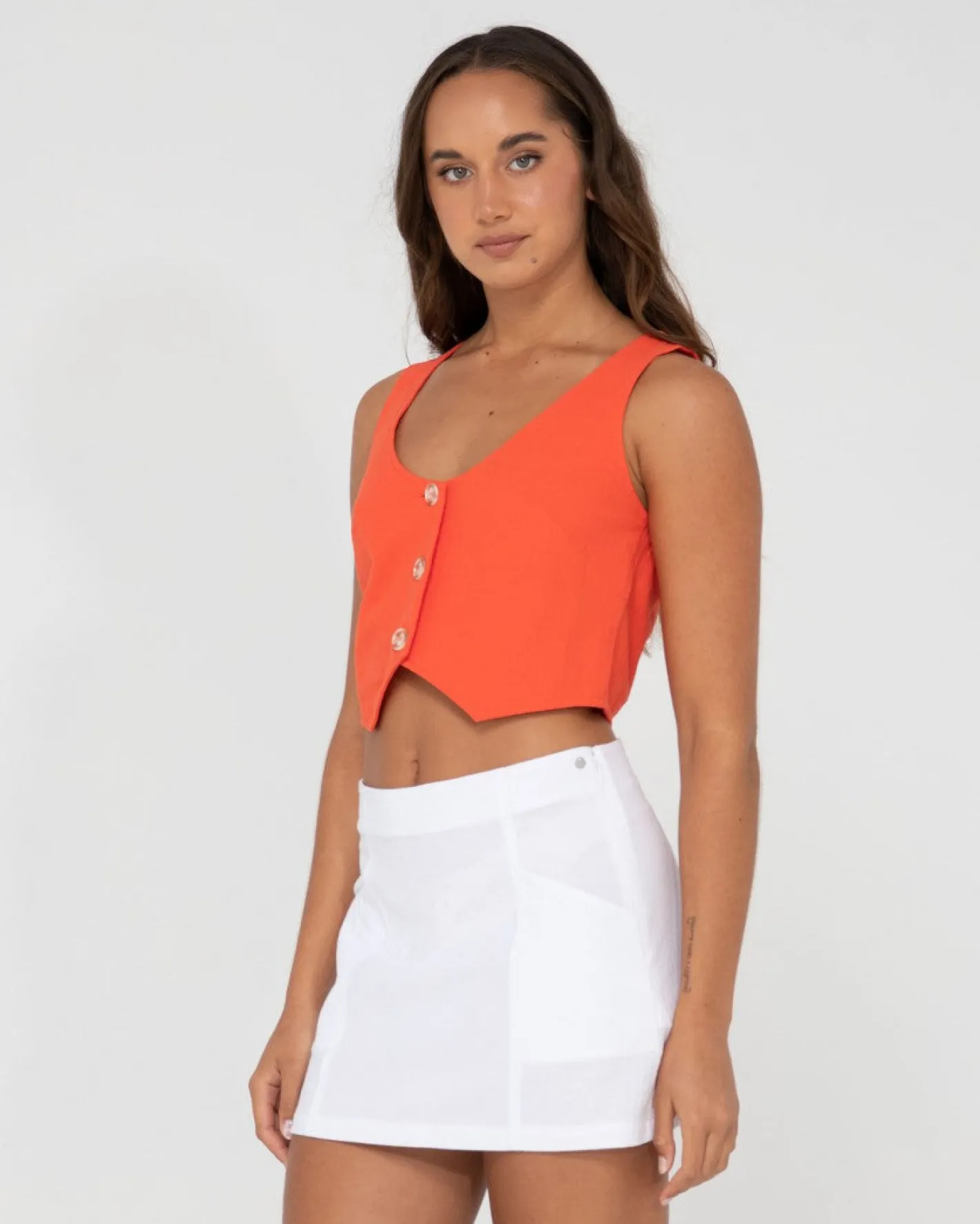 Sale Sicily Button Down Vest Top Womens Fashion Tops