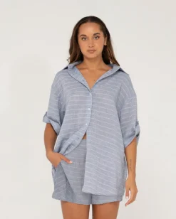 Best Siena Striped Oversized Shirt Womens Shirts