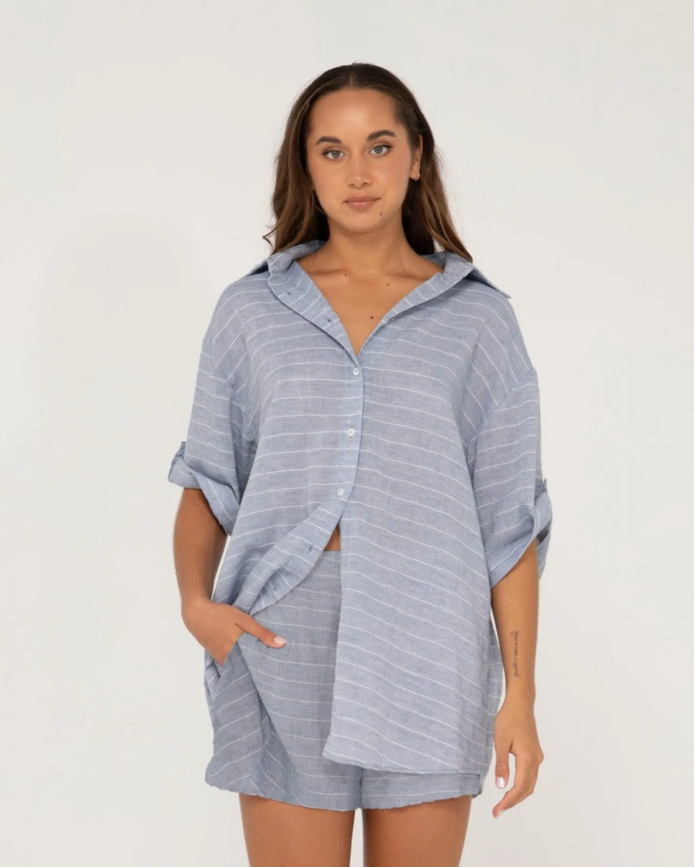 Best Siena Striped Oversized Shirt Womens Shirts