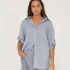 Best Siena Striped Oversized Shirt Womens Overswim
