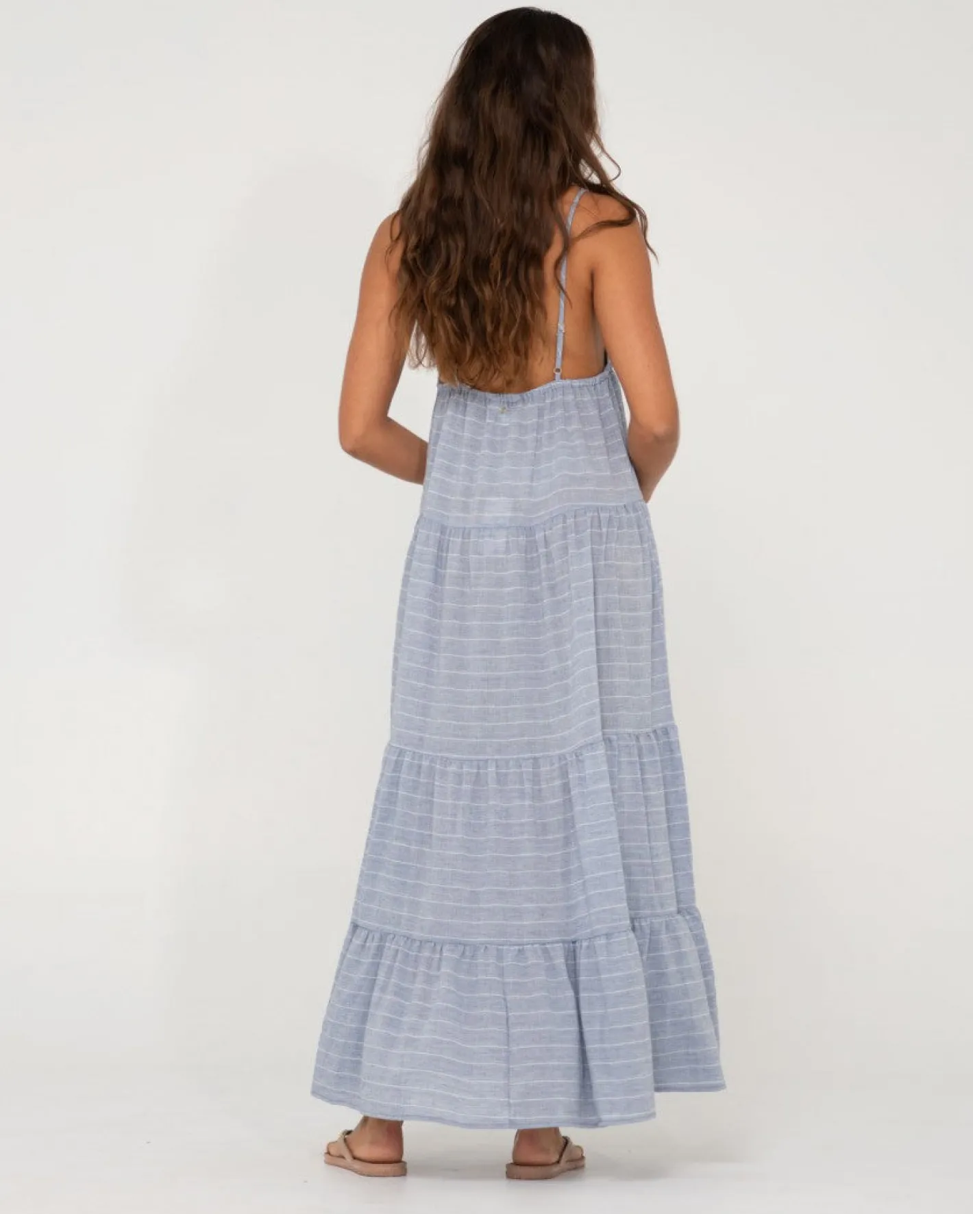 Cheap Siena Striped Tiered Maxi Dress Womens Overswim