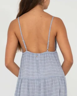 Cheap Siena Striped Tiered Maxi Dress Womens Overswim