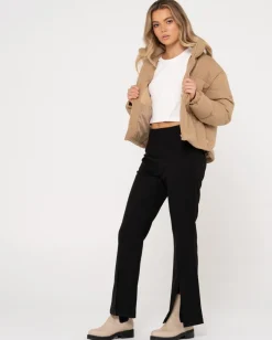 Cheap Soleil Textured Puffer Jacket Womens Jackets