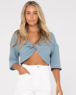 Store Somewhere Twisted Reversible Top Womens Fashion Tops