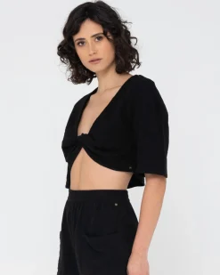 Hot Somewhere Twisted Reversible Top Womens Fashion Tops