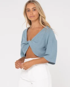 Store Somewhere Twisted Reversible Top Womens Fashion Tops