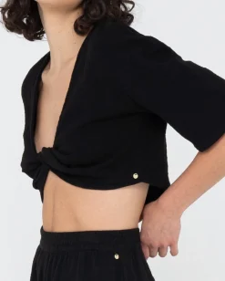 Hot Somewhere Twisted Reversible Top Womens Fashion Tops