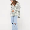 Clearance Stemming Oversized Plaid Shirt Womens Jackets