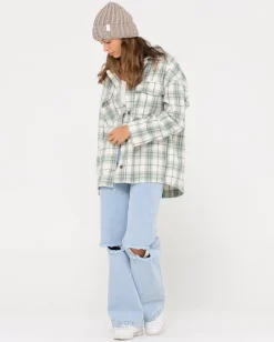 Clearance Stemming Oversized Plaid Shirt Womens Jackets