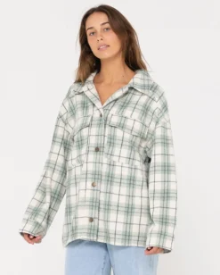Clearance Stemming Oversized Plaid Shirt Womens Jackets