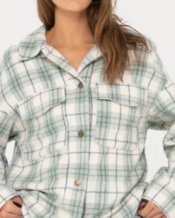 Clearance Stemming Oversized Plaid Shirt Womens Shirts