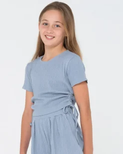 New Stolen Hearts Tie Tee Girls Kids Tops