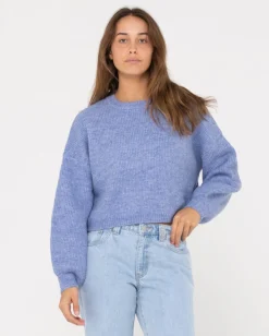 Outlet Sundae Oversized Cropped Crew Neck Womens Knitwear