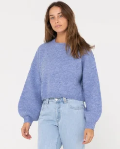 Outlet Sundae Oversized Cropped Crew Neck Womens Knitwear